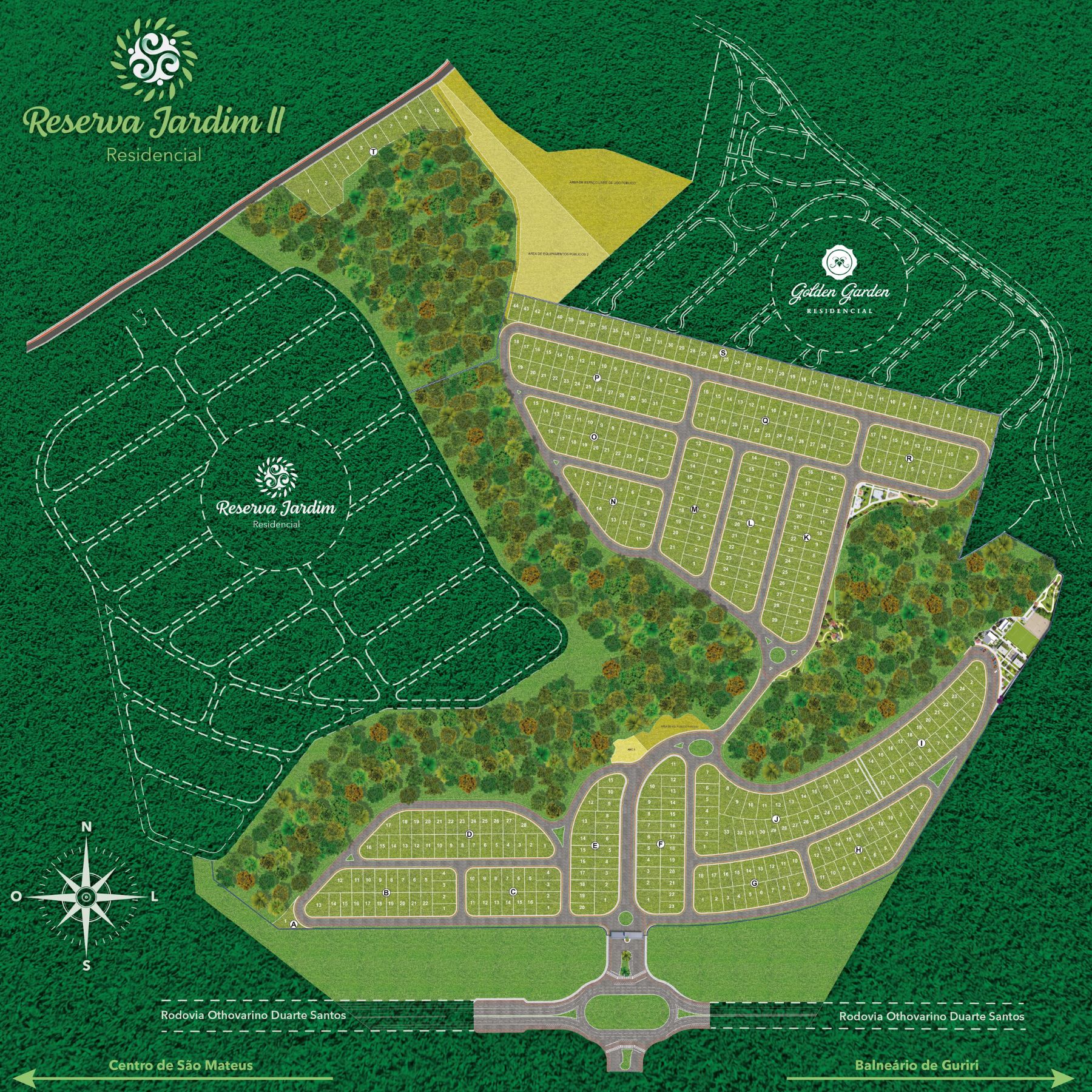 Planta com mapa Residencial Reserva Jardim 2